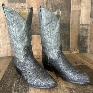 Dan Post Vintage Gray Sea Bass Western Cowboy Boots Mens 9.5 D